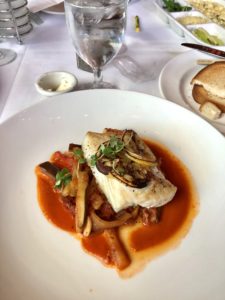 Halibut with ratatouille_Mon Ami Gabi_Clean Eating In Las Vegas