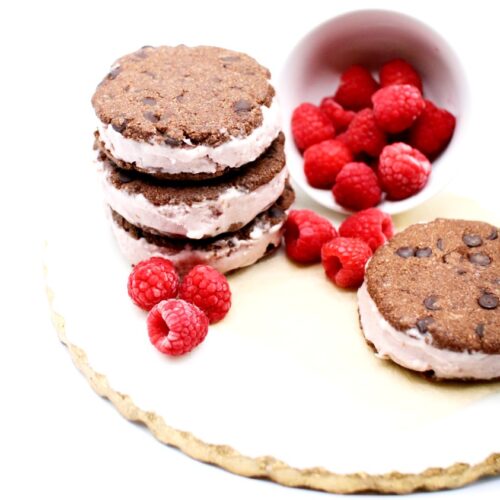 Double Chocolate Raspberry Ice Cream Sandwiches