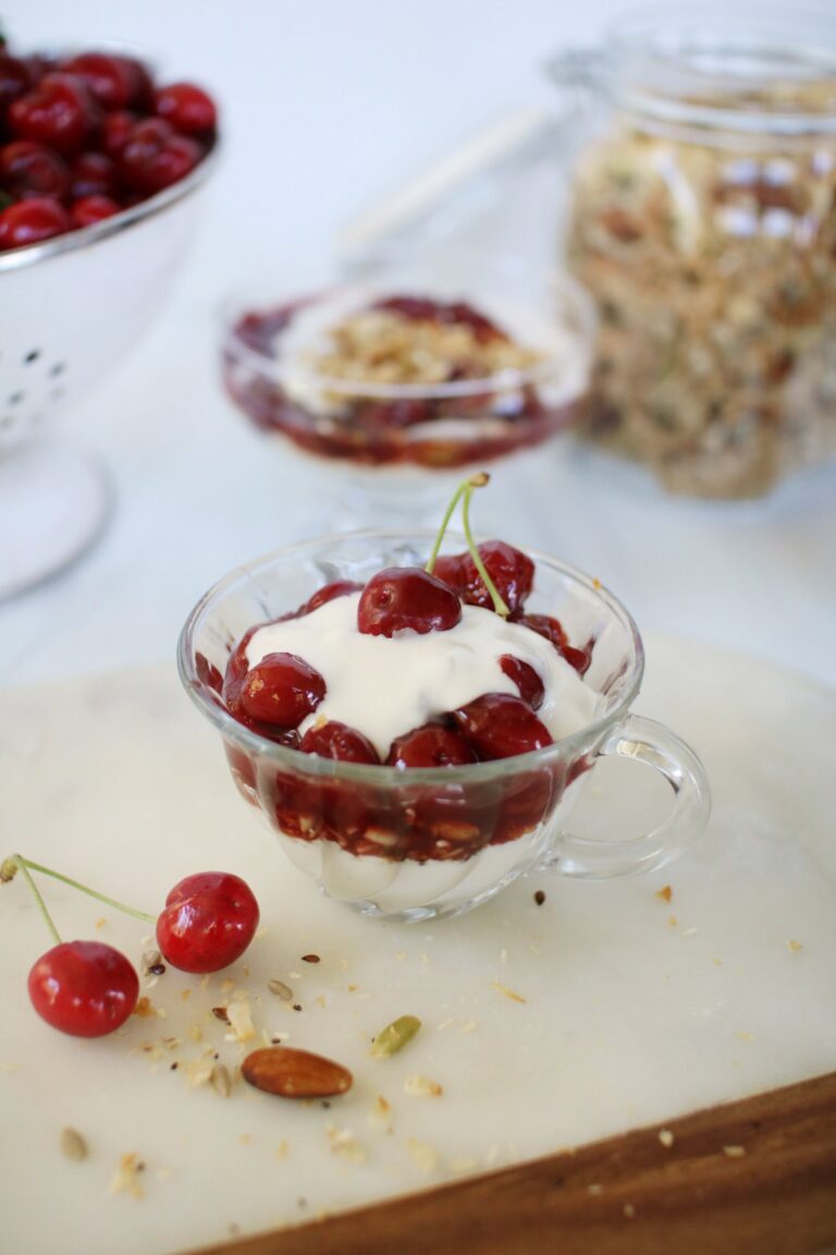 Cherry Compote Breakfast Yogurt Parfaits - In Good Clean Taste